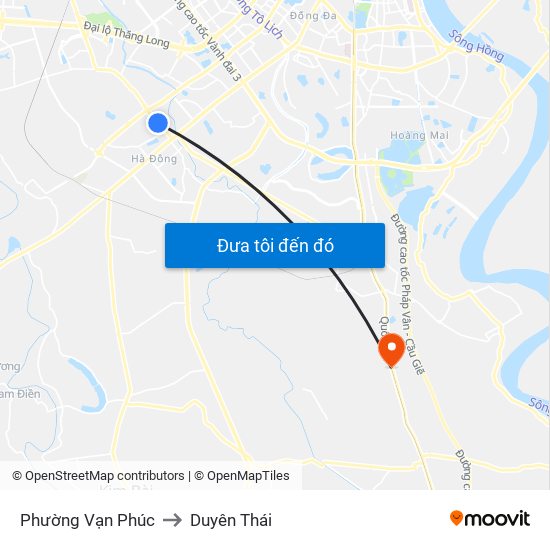 Phường Vạn Phúc to Duyên Thái map