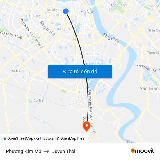 Phường Kim Mã to Duyên Thái map