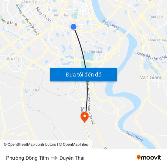 Phường Đồng Tâm to Duyên Thái map