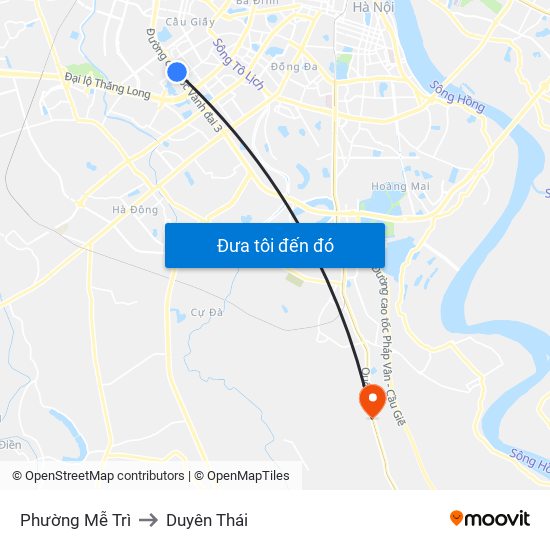 Phường Mễ Trì to Duyên Thái map