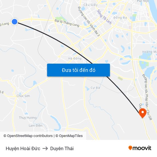 Huyện Hoài Đức to Duyên Thái map