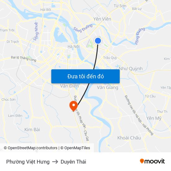 Phường Việt Hưng to Duyên Thái map