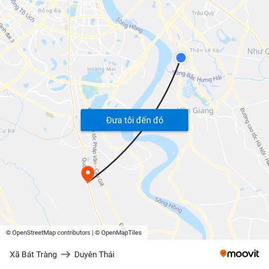 Xã Bát Tràng to Duyên Thái map