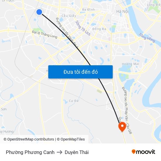 Phường Phương Canh to Duyên Thái map