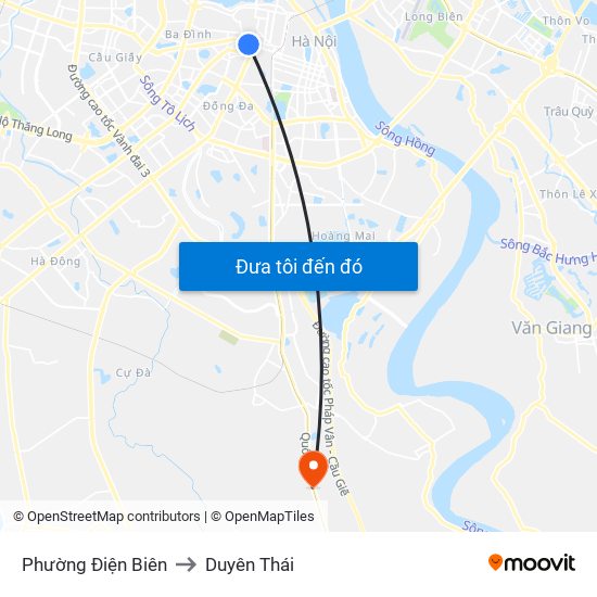 Phường Điện Biên to Duyên Thái map