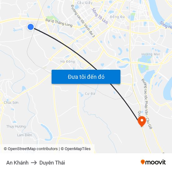 An Khánh to Duyên Thái map