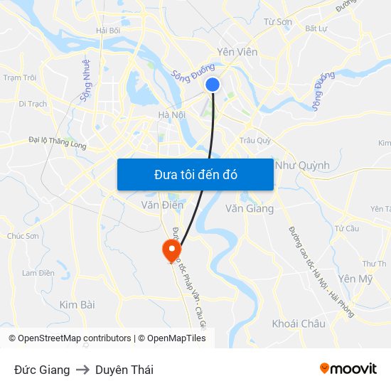 Đức Giang to Duyên Thái map