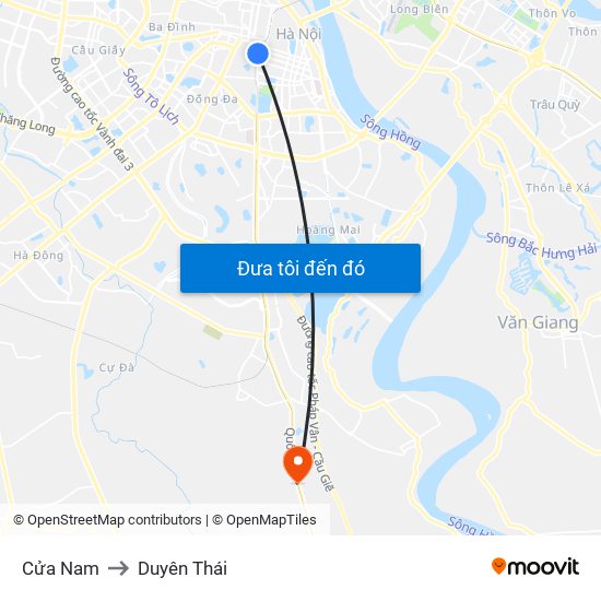 Cửa Nam to Duyên Thái map