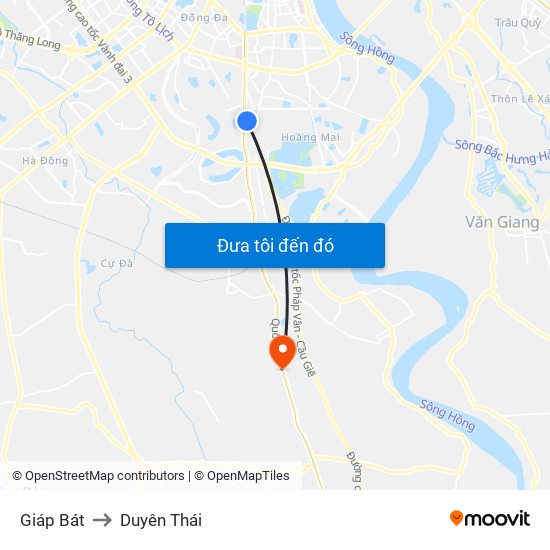 Giáp Bát to Duyên Thái map