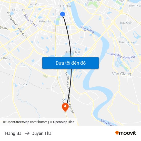 Hàng Bài to Duyên Thái map