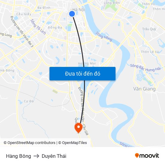 Hàng Bông to Duyên Thái map