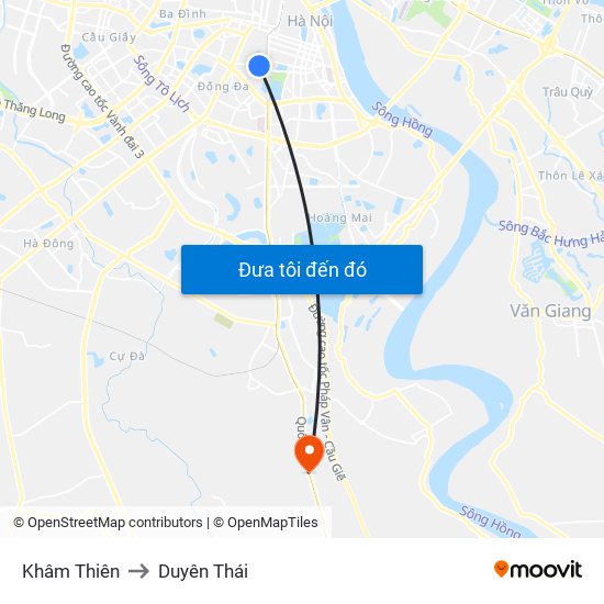 Khâm Thiên to Duyên Thái map