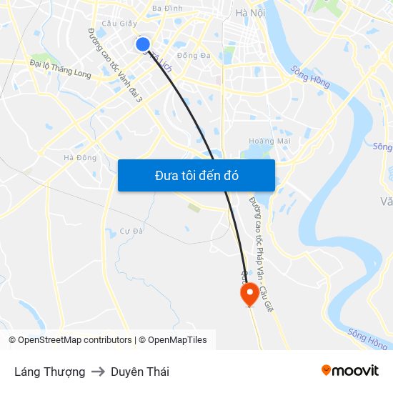 Láng Thượng to Duyên Thái map