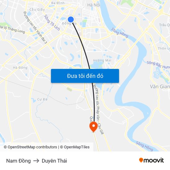 Nam Đồng to Duyên Thái map