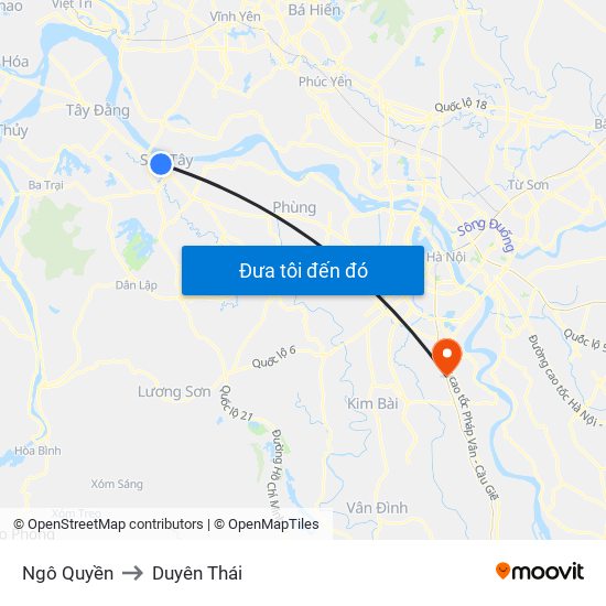 Ngô Quyền to Duyên Thái map