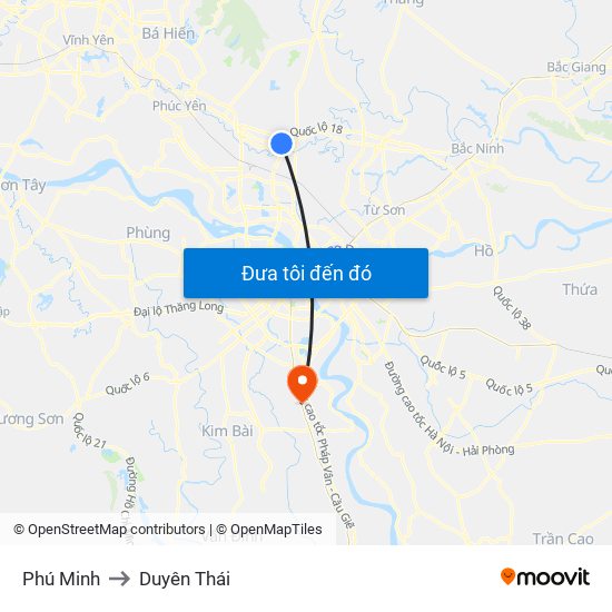 Phú Minh to Duyên Thái map