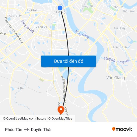 Phúc Tân to Duyên Thái map