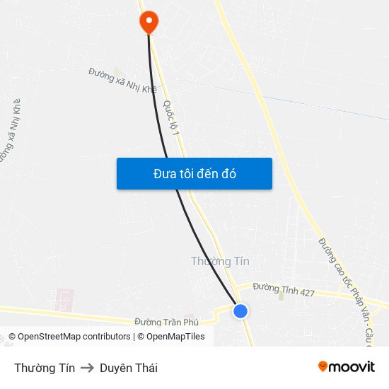 Thường Tín to Duyên Thái map