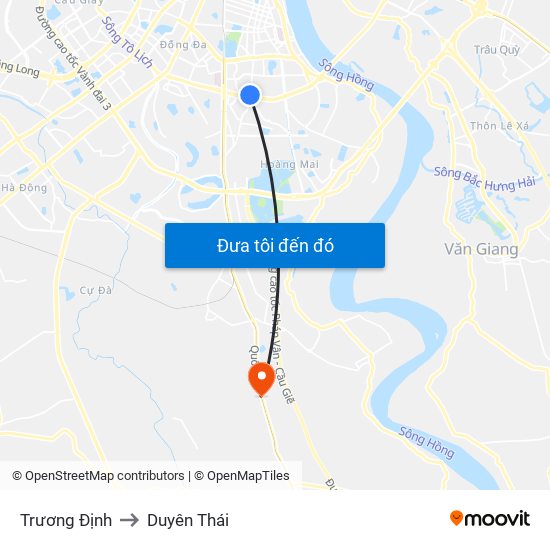 Trương Định to Duyên Thái map