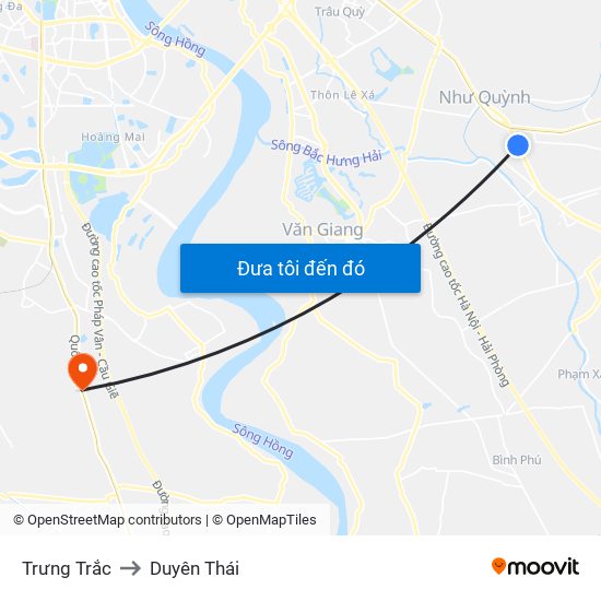 Trưng Trắc to Duyên Thái map