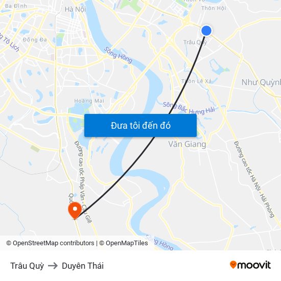 Trâu Quỳ to Duyên Thái map