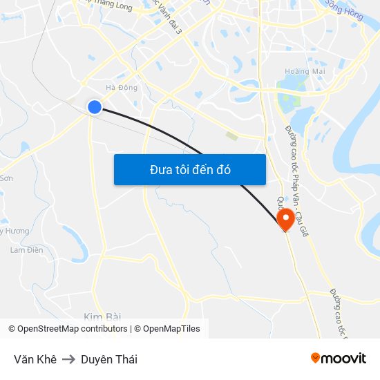 Văn Khê to Duyên Thái map