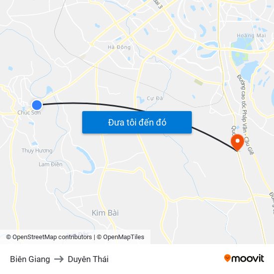 Biên Giang to Duyên Thái map