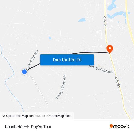 Khánh Hà to Duyên Thái map