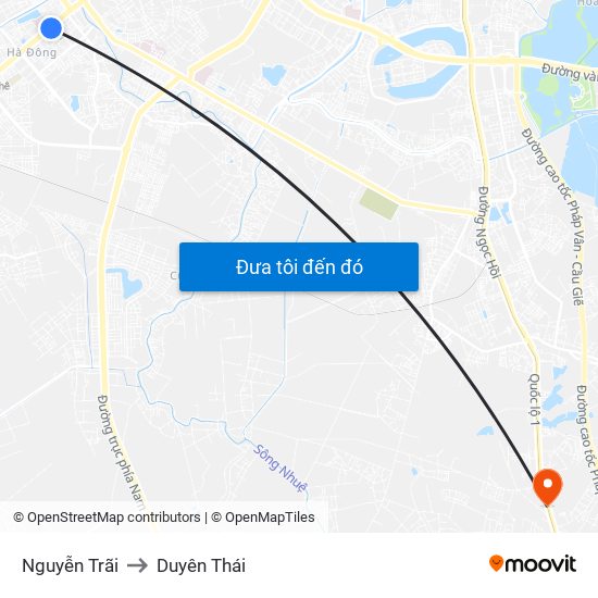 Nguyễn Trãi to Duyên Thái map
