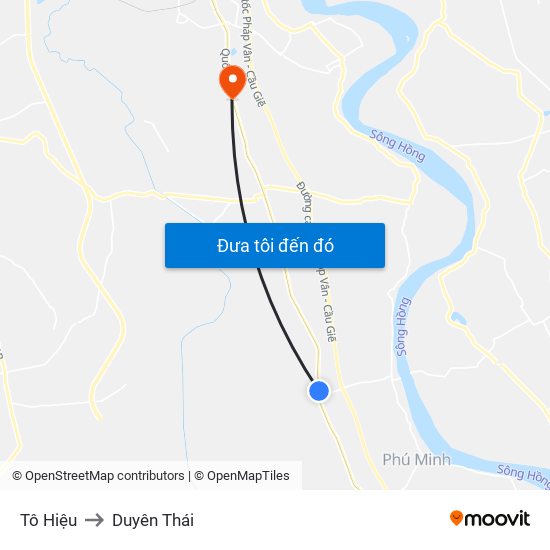 Tô Hiệu to Duyên Thái map