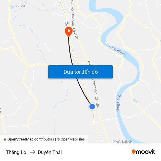 Thắng Lợi to Duyên Thái map