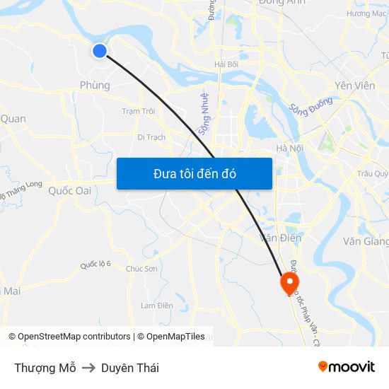 Thượng Mỗ to Duyên Thái map