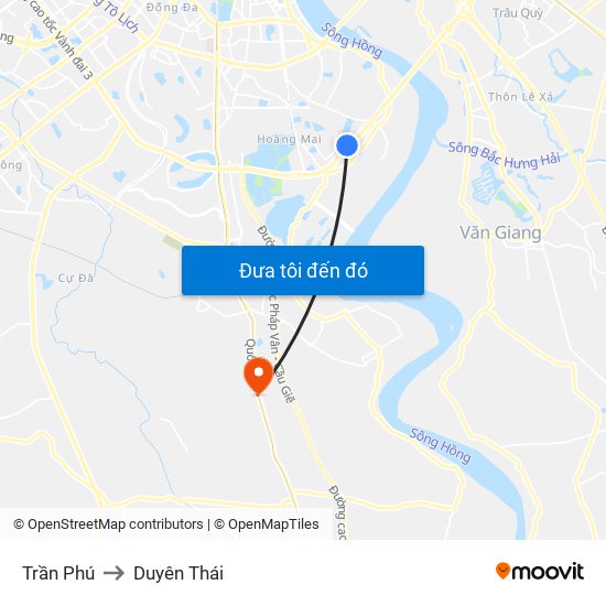 Trần Phú to Duyên Thái map
