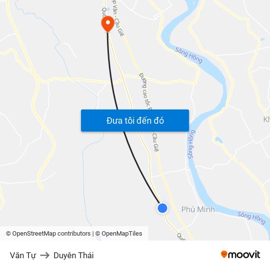 Văn Tự to Duyên Thái map