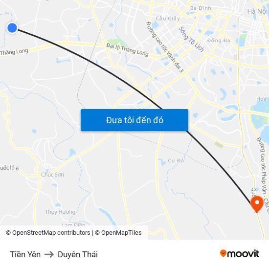 Tiền Yên to Duyên Thái map