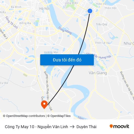 Công Ty May 10 - Nguyễn Văn Linh to Duyên Thái map