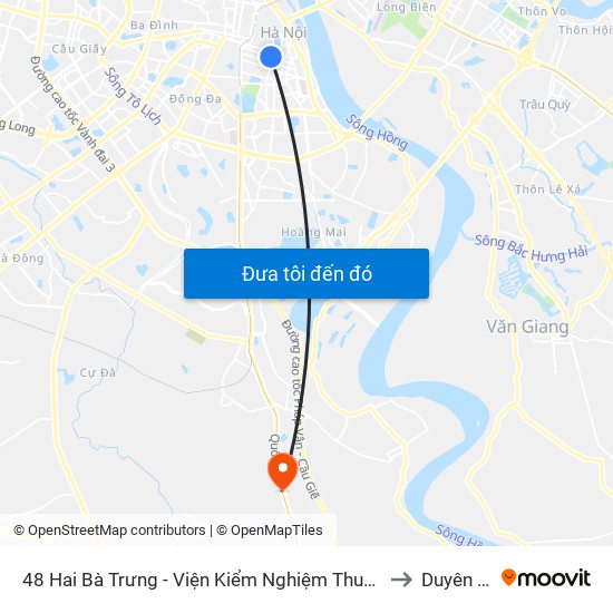 48 Hai Bà Trưng - Viện Kiểm Nghiệm Thuốc Trung Ương to Duyên Thái map