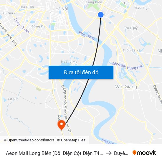 Aeon Mall Long Biên (Đối Diện Cột Điện T4a/2a-B Đường Cổ Linh) to Duyên Thái map