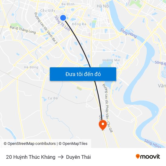 20 Huỳnh Thúc Kháng to Duyên Thái map