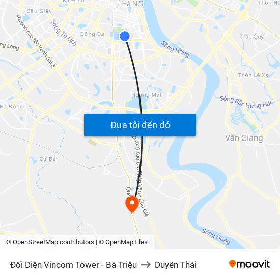 Đối Diện Vincom Tower - Bà Triệu to Duyên Thái map