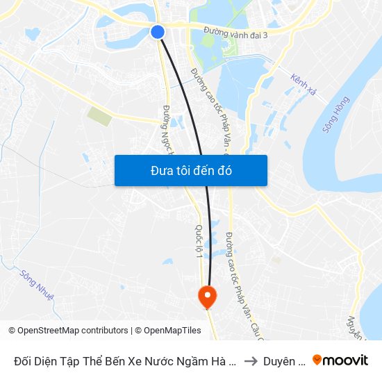 Đối Diện Tập Thể Bến Xe Nước Ngầm Hà Nội - Ngọc Hồi to Duyên Thái map