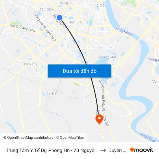 Trung Tâm Y Tế Dự Phòng Hn - 70 Nguyễn Chí Thanh to Duyên Thái map