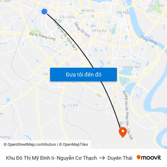 Khu Đô Thị Mỹ Đình Ii- Nguyễn Cơ Thạch to Duyên Thái map