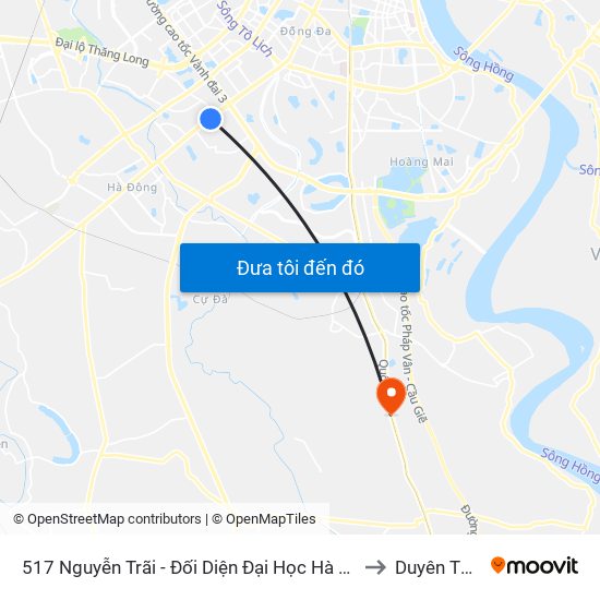 517 Nguyễn Trãi - Đối Diện Đại Học Hà Nội to Duyên Thái map