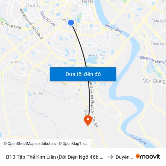 B10 Tập Thể Kim Liên (Đối Diện Ngõ 46b Phạm Ngọc Thạch) to Duyên Thái map