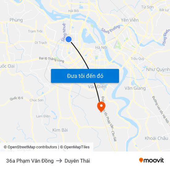 36a Phạm Văn Đồng to Duyên Thái map