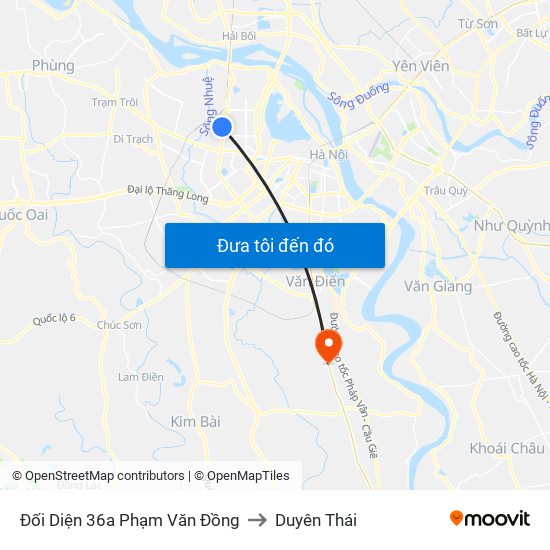 Đối Diện 36a Phạm Văn Đồng to Duyên Thái map