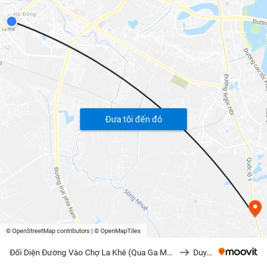 Đối Diện Đường Vào Chợ La Khê (Qua Ga Metro La Khê) - 405 Quang Trung (Hà Đông) to Duyên Thái map