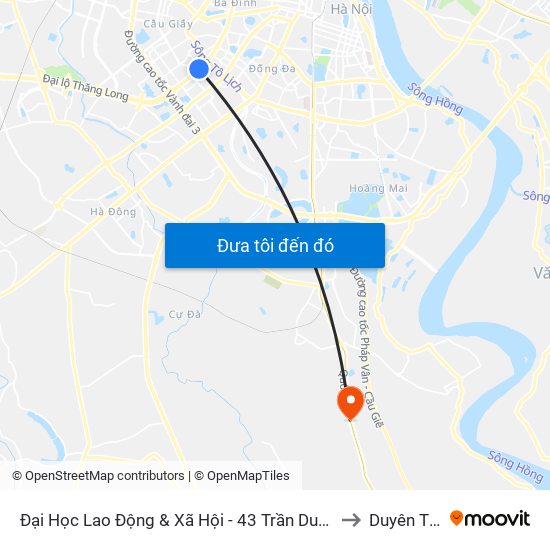 Đại Học Lao Động & Xã Hội - 43 Trần Duy Hưng to Duyên Thái map