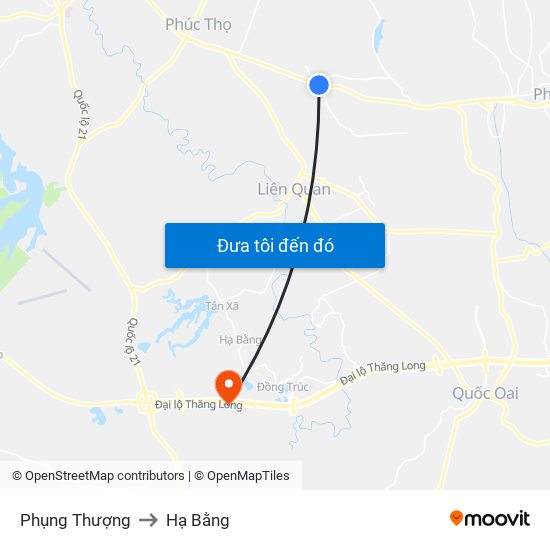 Phụng Thượng to Hạ Bằng map